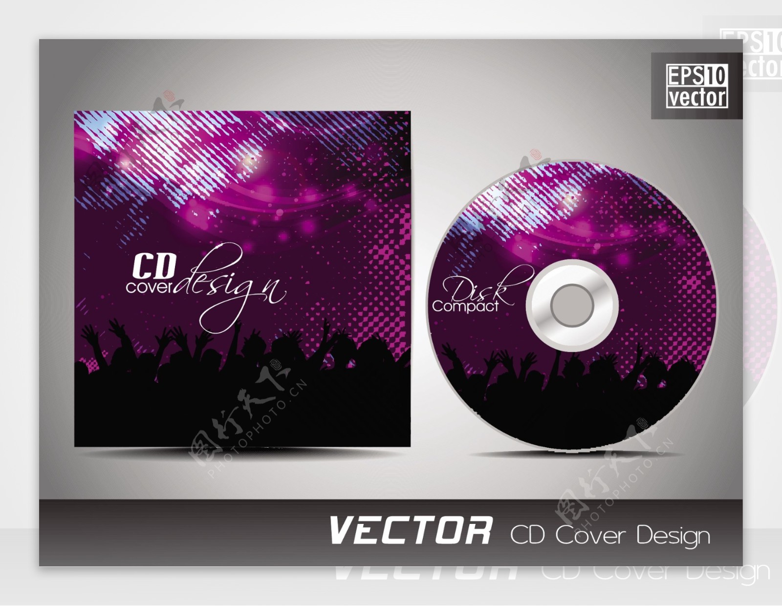 CD封面展示设计模板复制空间和音乐的概念