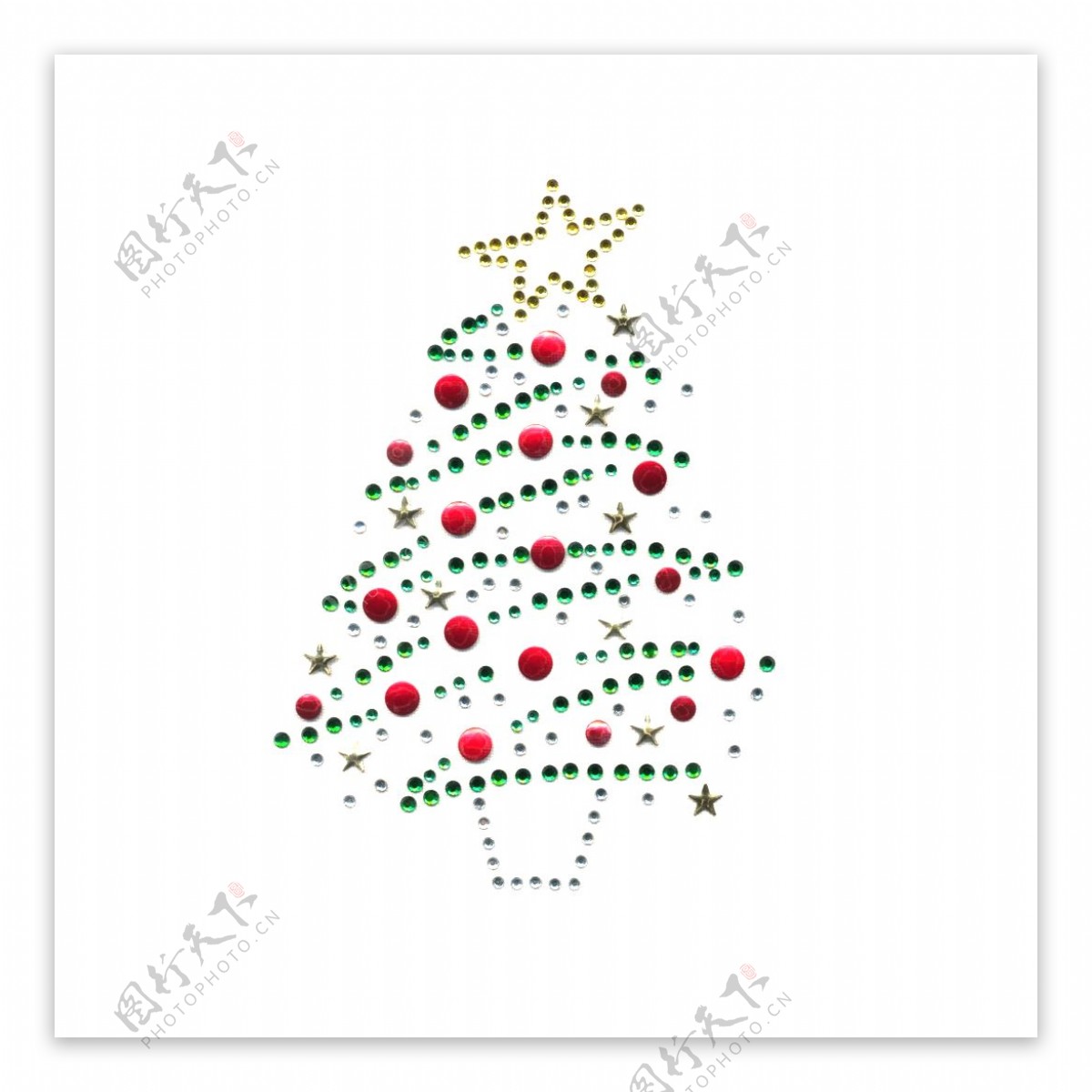 烫钻节日元素圣诞节圣诞树几何免费素材