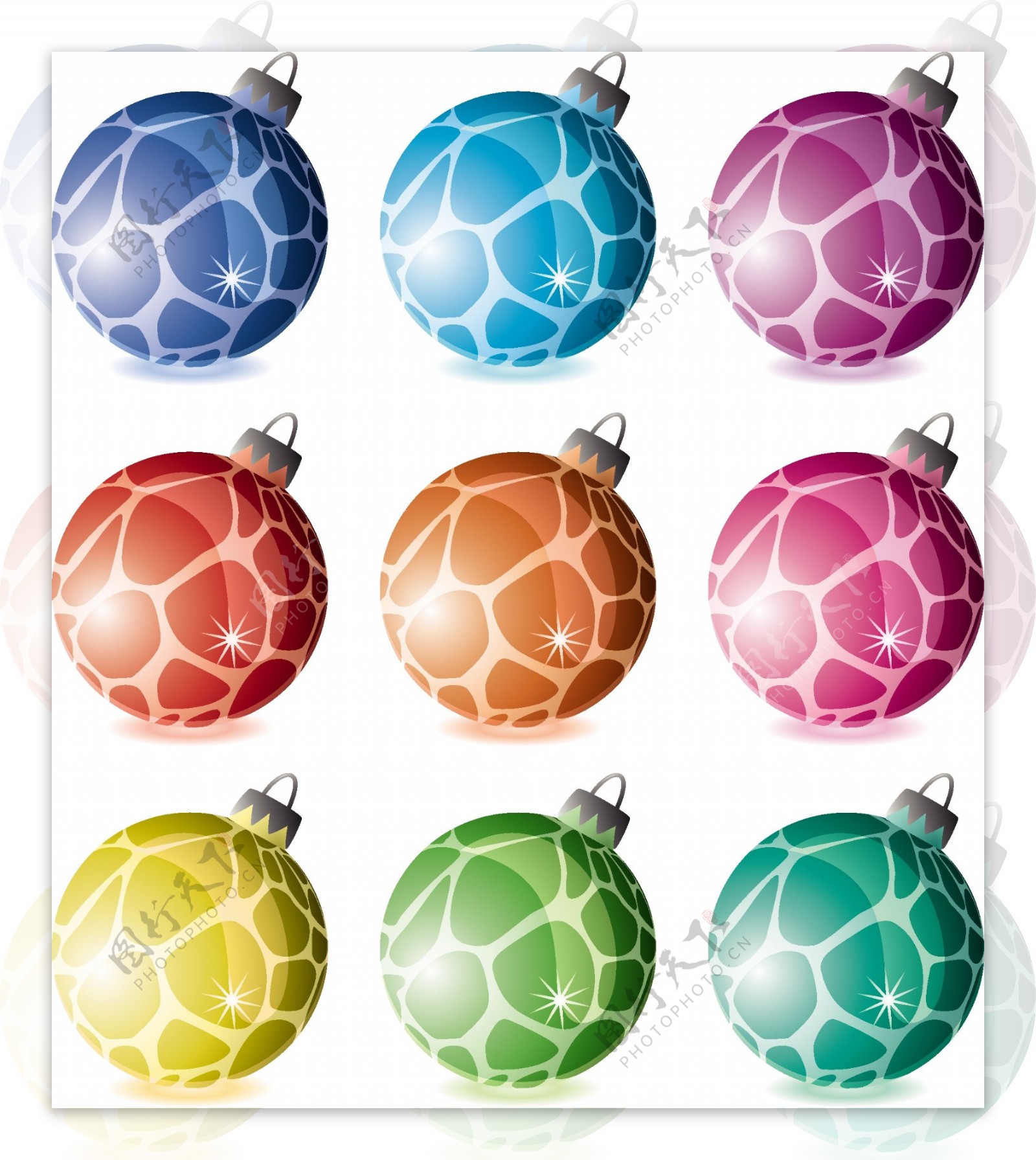 圣诞彩球矢量图像部分3免费下载