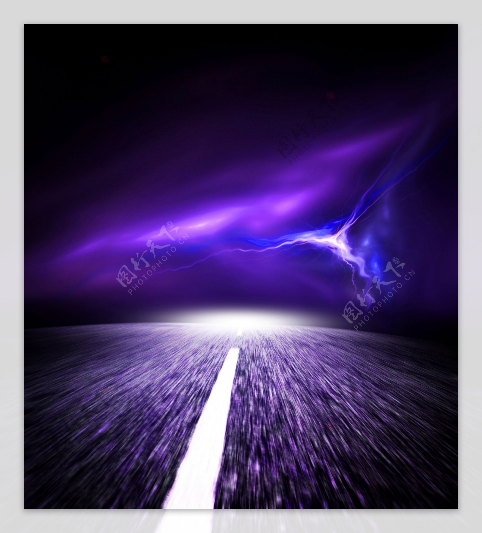 紫色闪电图片