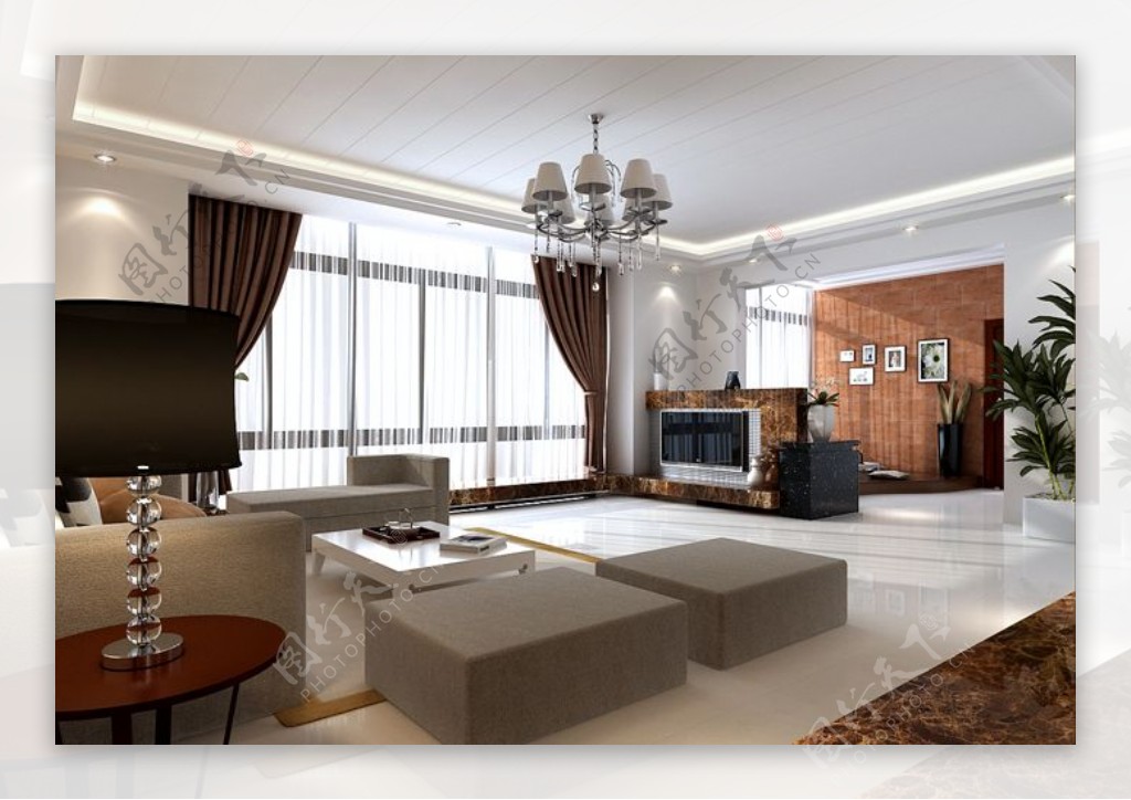 室内设计客厅3d素材装饰素材124