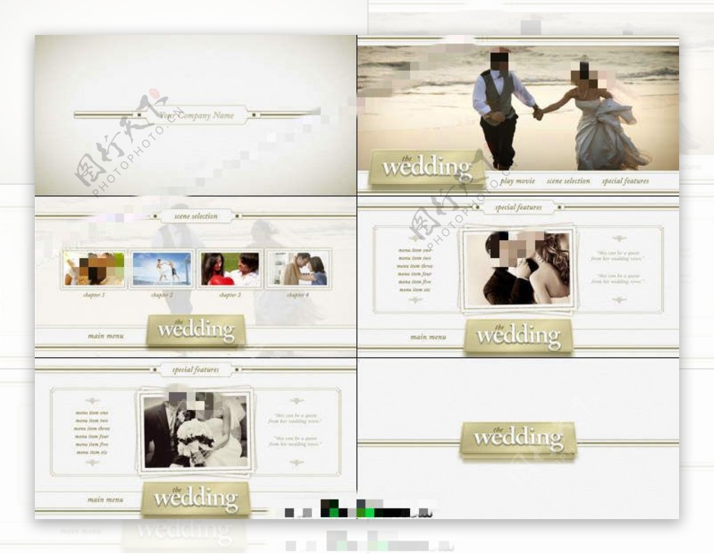 干净典雅的婚礼DVD选单动画样式