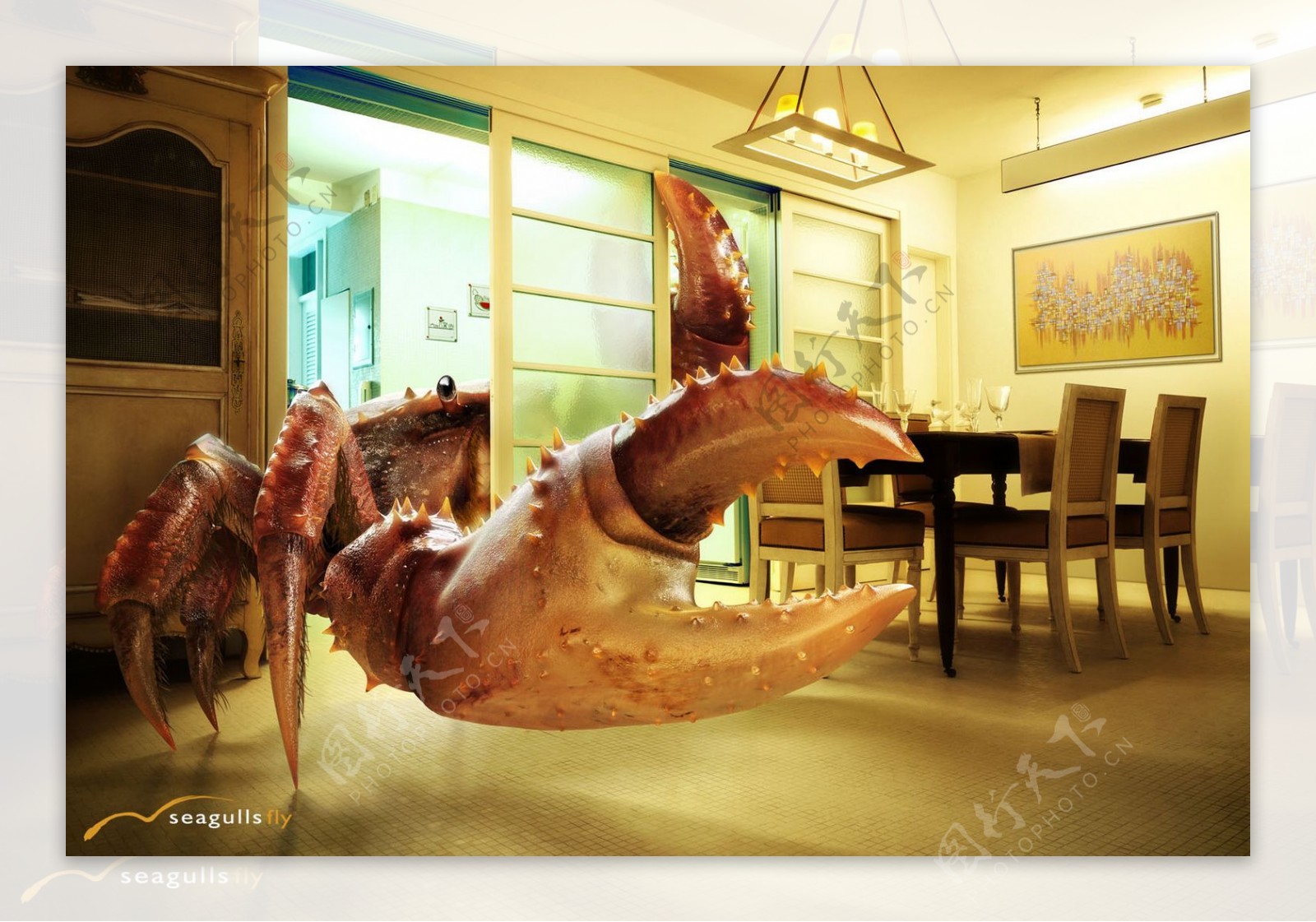 螃蟹海报设计图片
