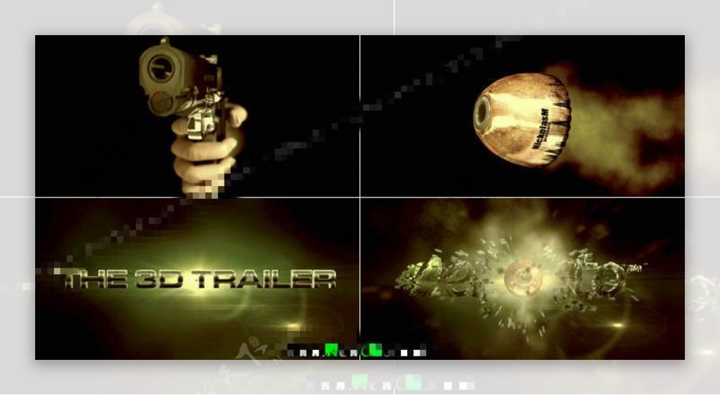 震撼子弹冲击字幕的电影宣传片AE模板