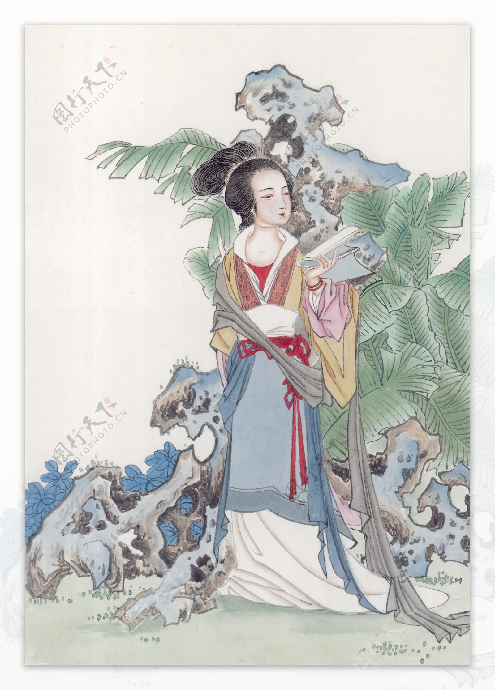 中华艺术绘画古画绘画仙女神仙嫦娥貂蝉西施中国古代绘画