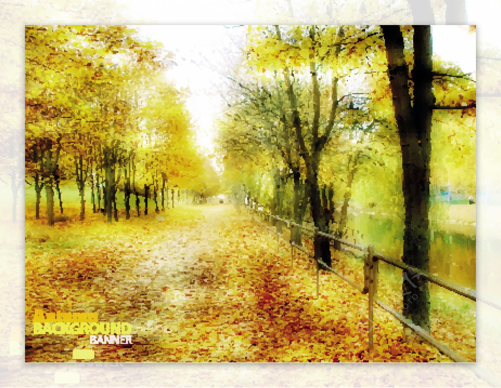 金色秋季风景背景