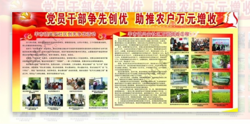 乡镇农户万元增收工程宣传展板图片
