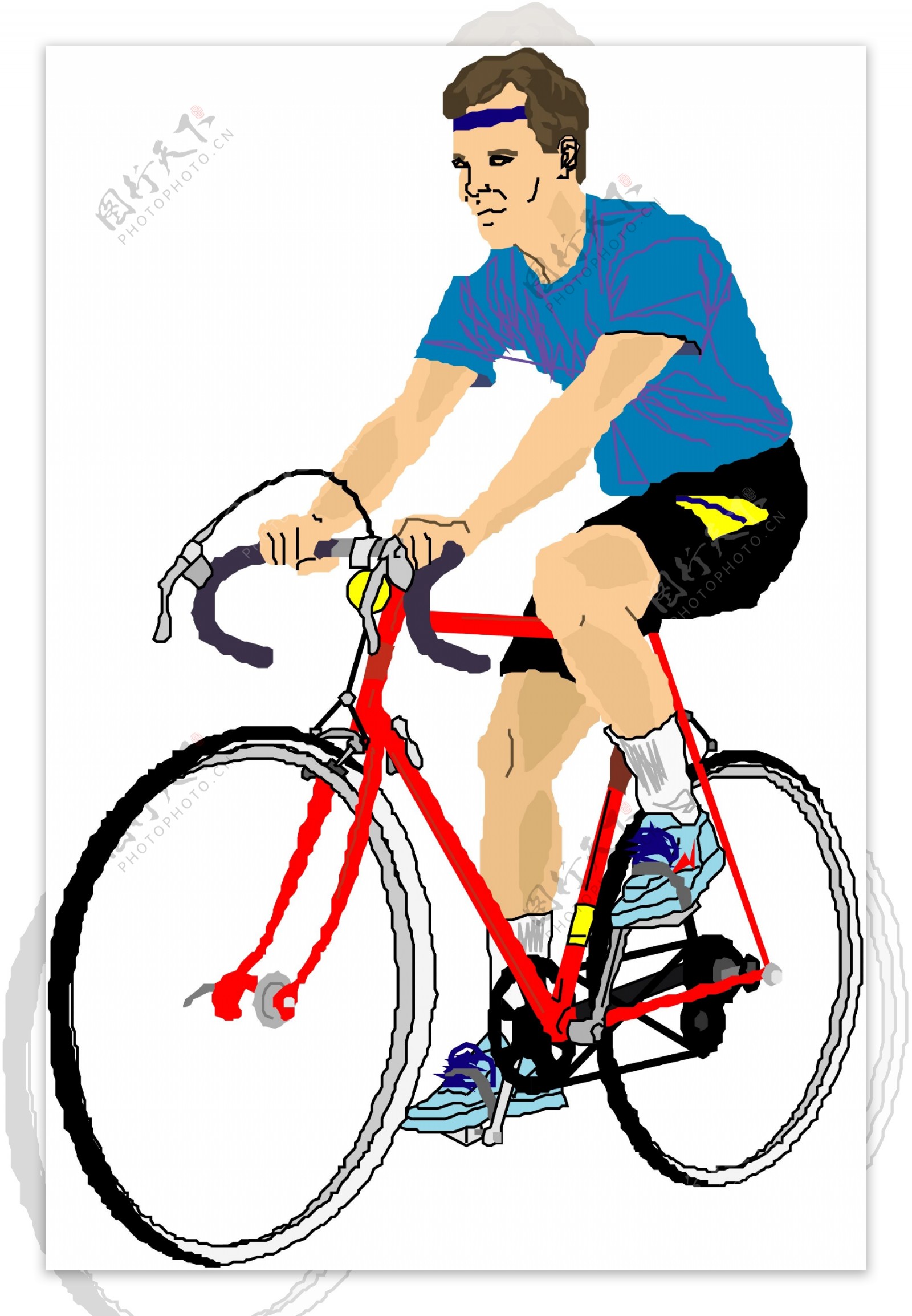 自行车漫画矢量图