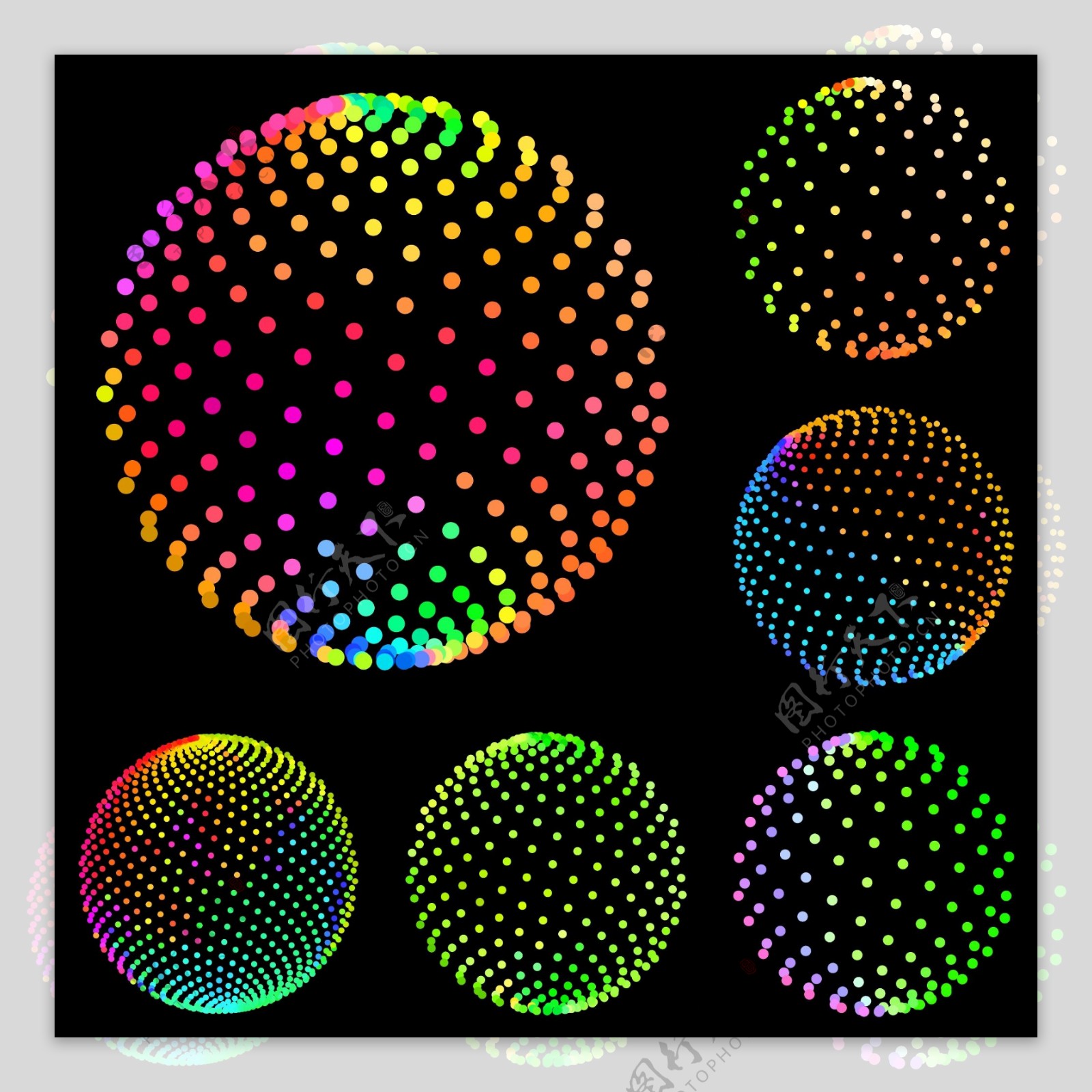 矢量素材抽象幻彩球状圆球