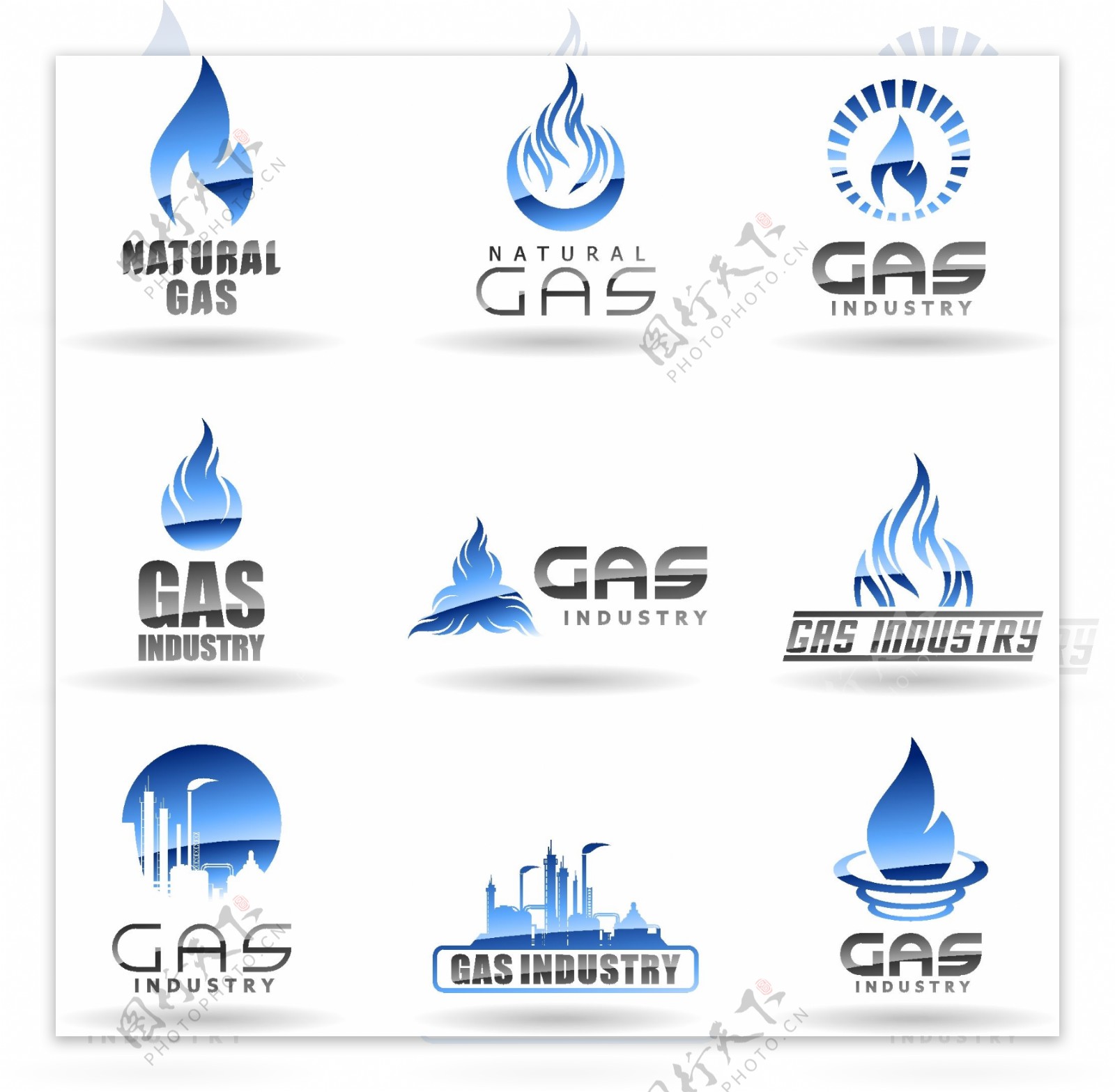 天然气公司标志矢量设计