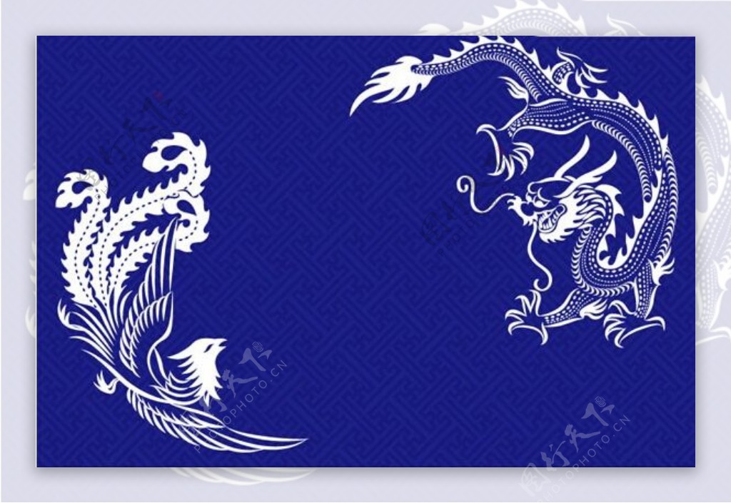 中国古典龙凤花纹