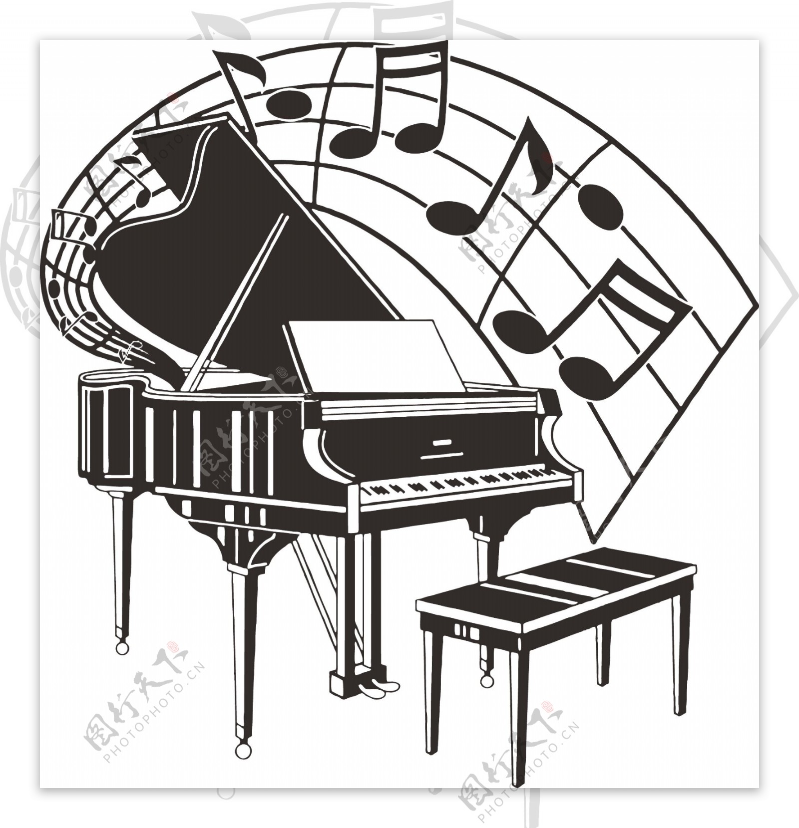 钢琴琴行音乐素材