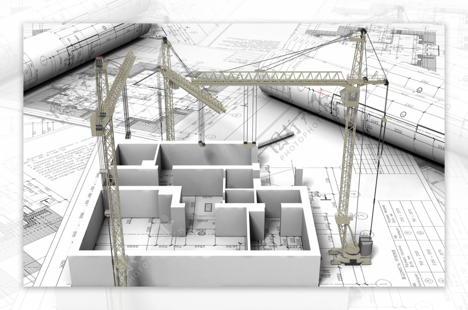 3D立体建筑施工绘图图片