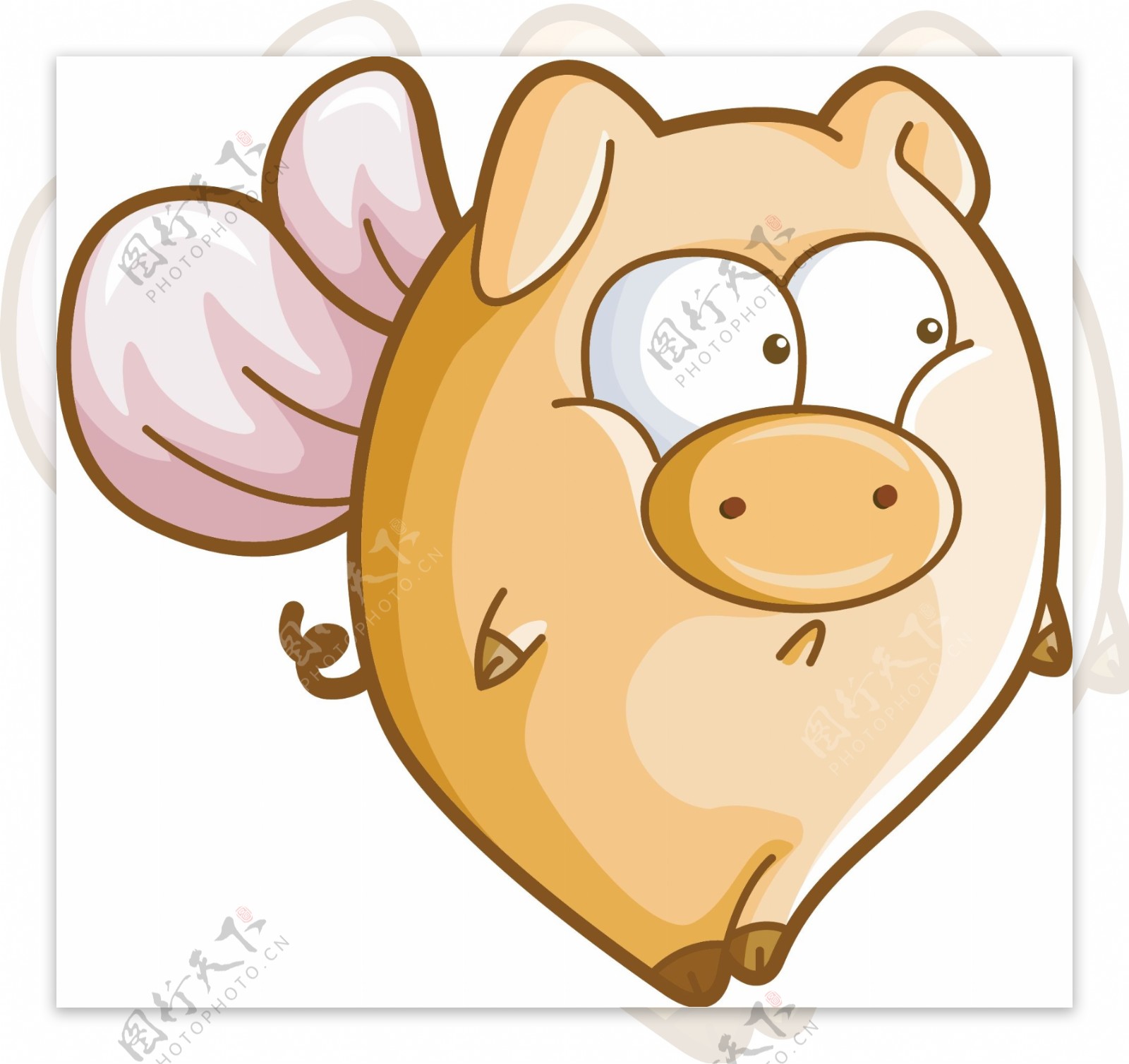 可爱小飞猪韩国猪年生肖矢量图15