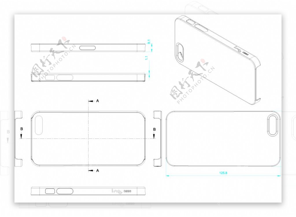 iphone外形设计素描矢量模板素材