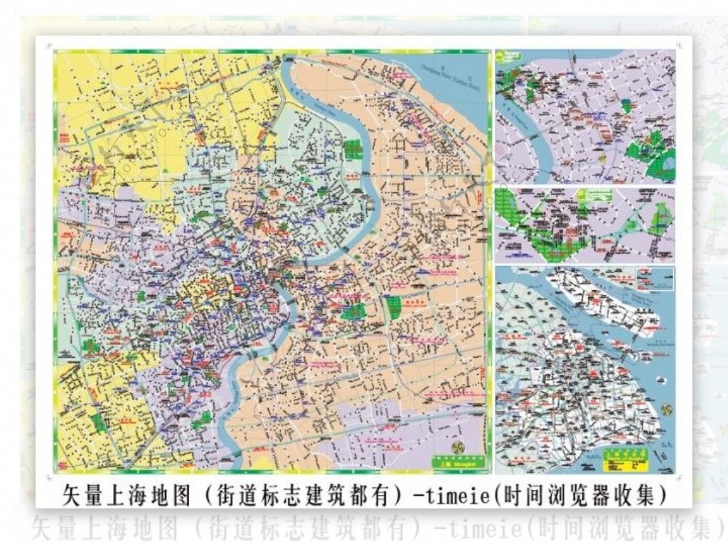 矢量上海地图街道标志建筑都有