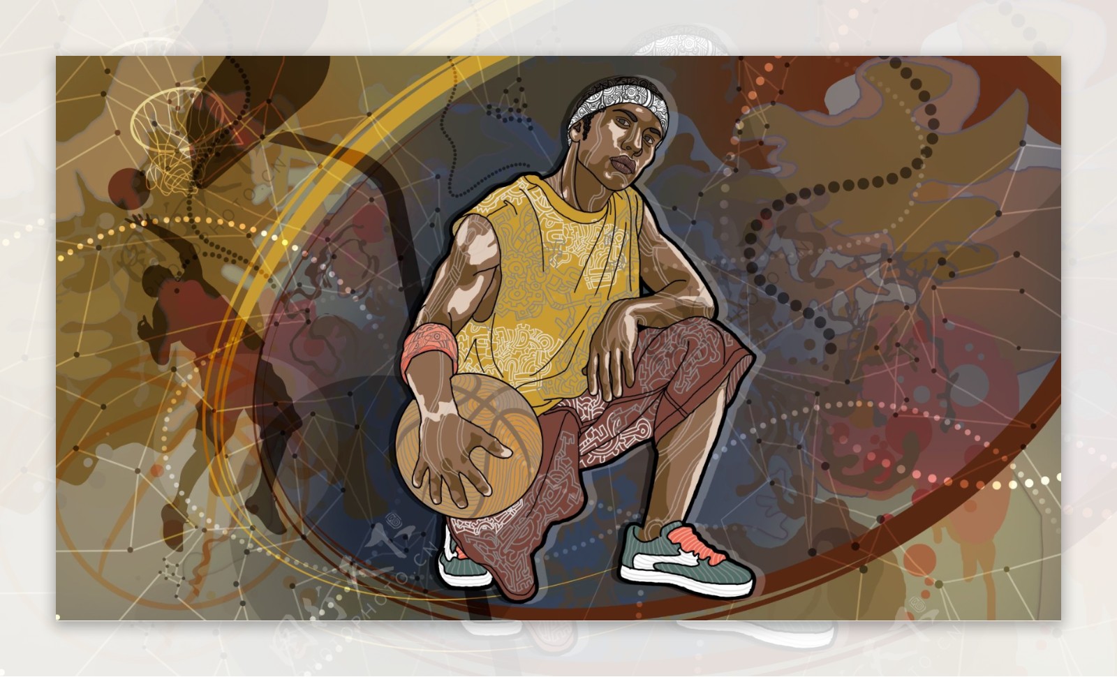 篮球卡通人物图片