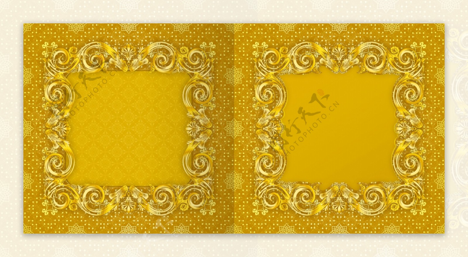 方形金黄色画册封面图片