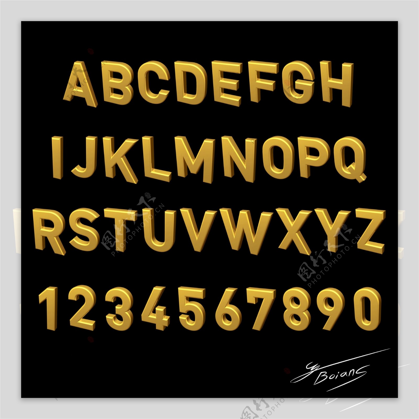 字母立体字母3d数字金色数字图片