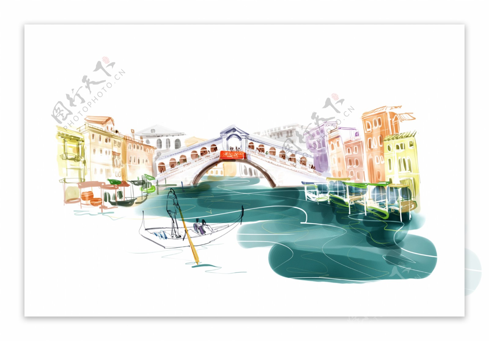威尼斯水上插画