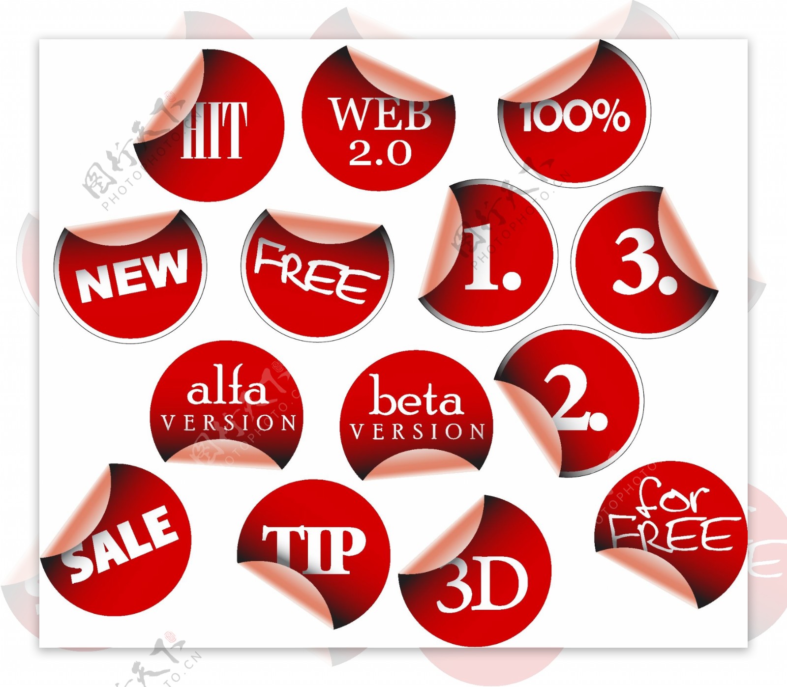 各种红色商场用装饰标签矢量素材3
