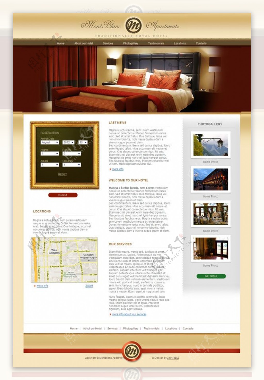 旅馆CSS网页模板