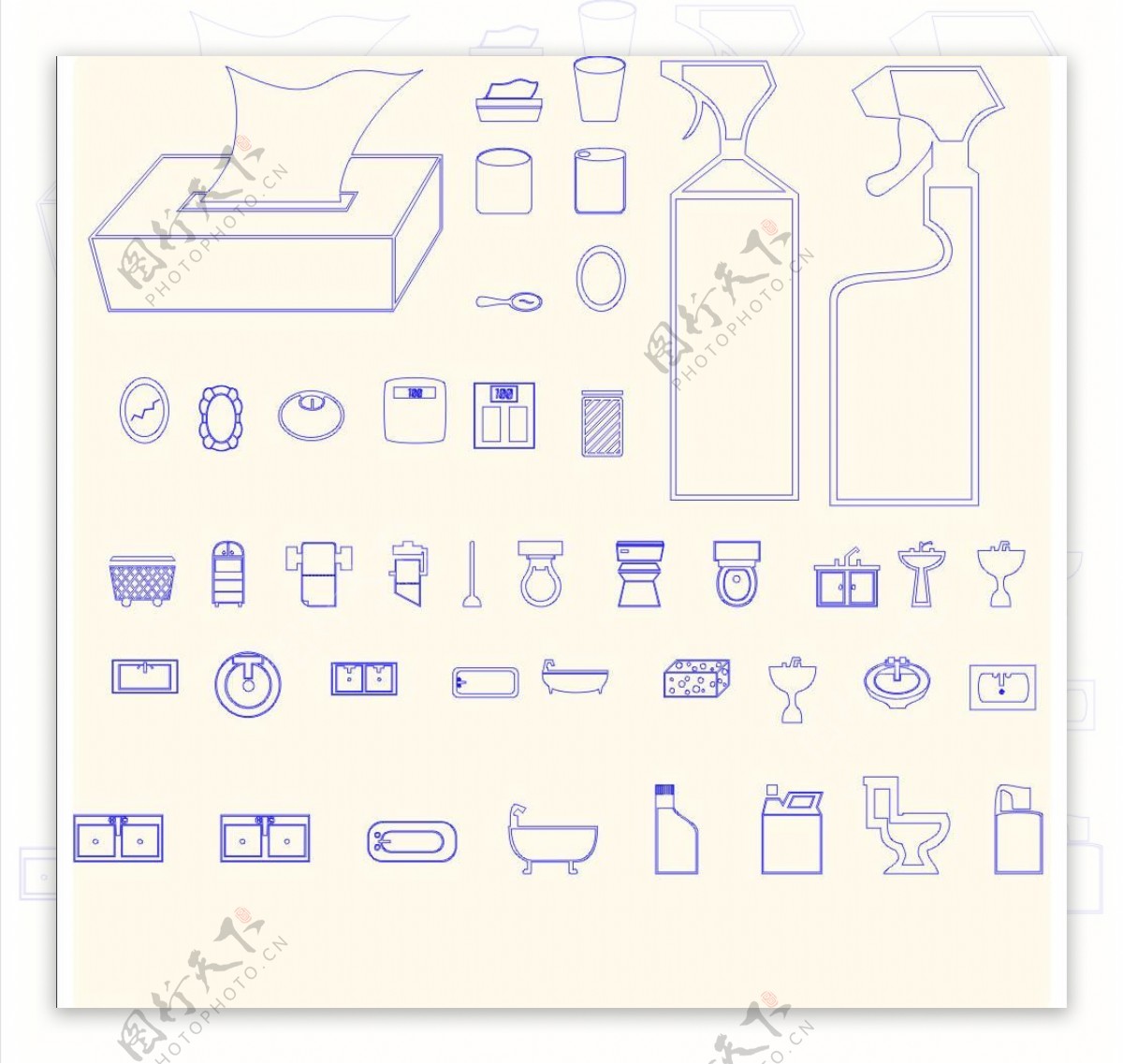 手绘个人生活用品图片