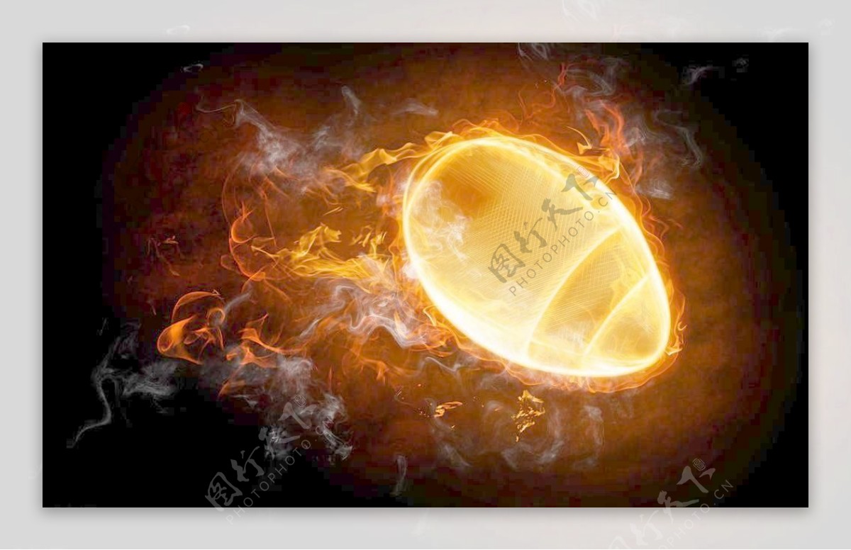 燃烧的橄榄球图片