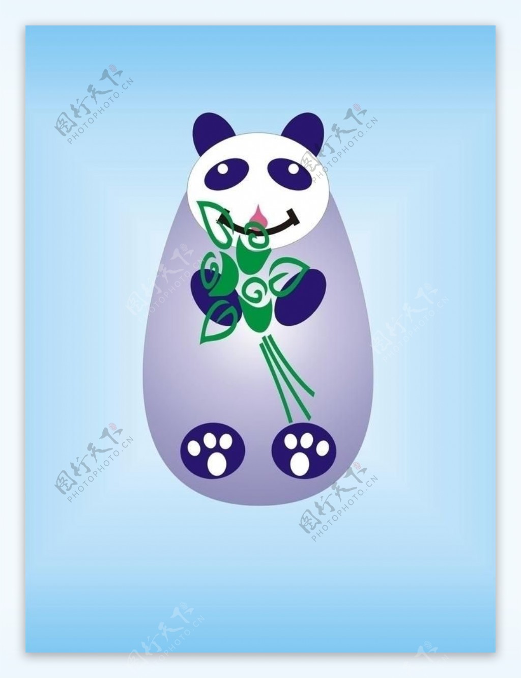 熊猫吃竹不倒翁图片