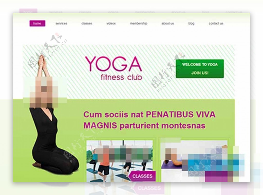 非常简洁大气的瑜伽运动网页模板
