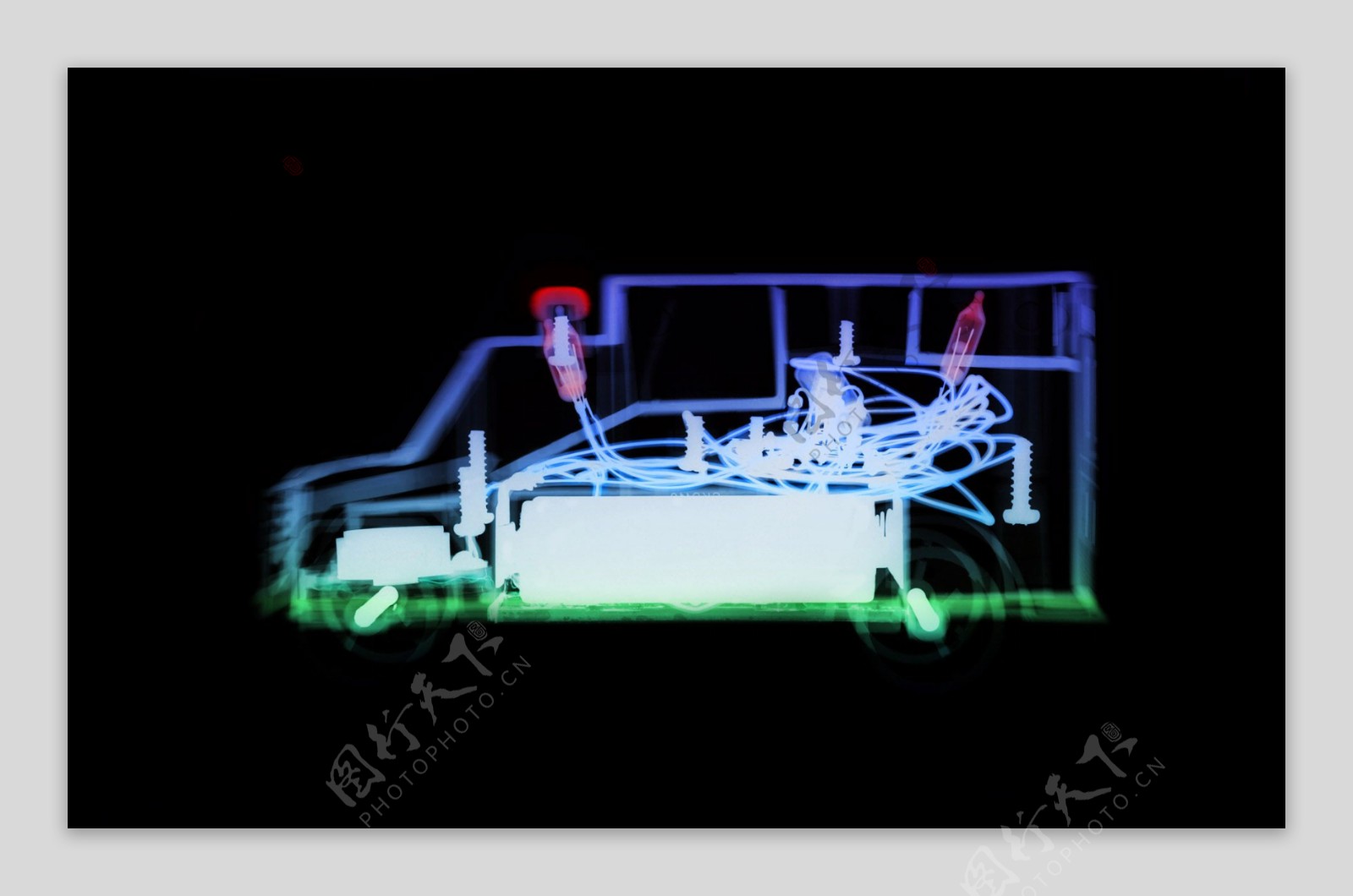 玩具车的x光透视图片