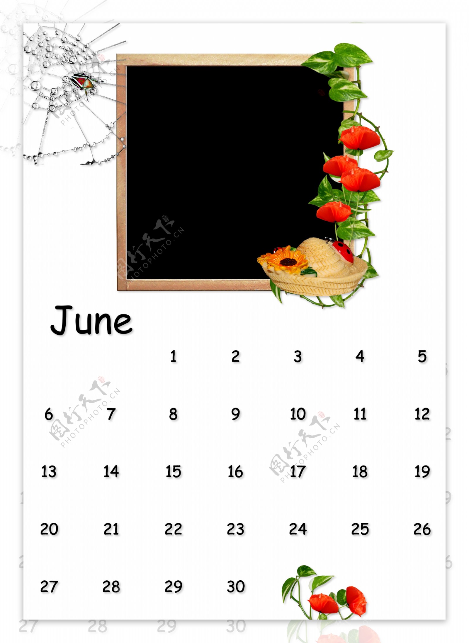6月月历相框图片