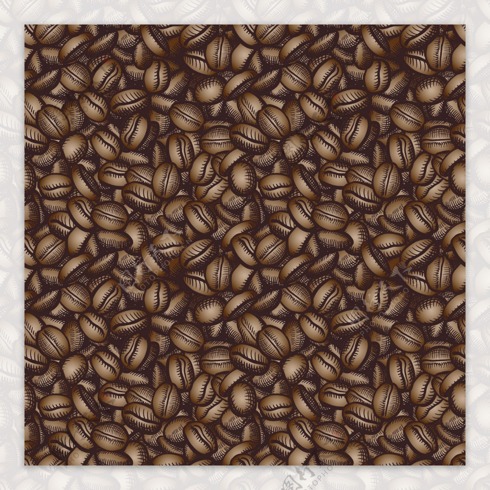 创意的咖啡豆花纹矢量图形04