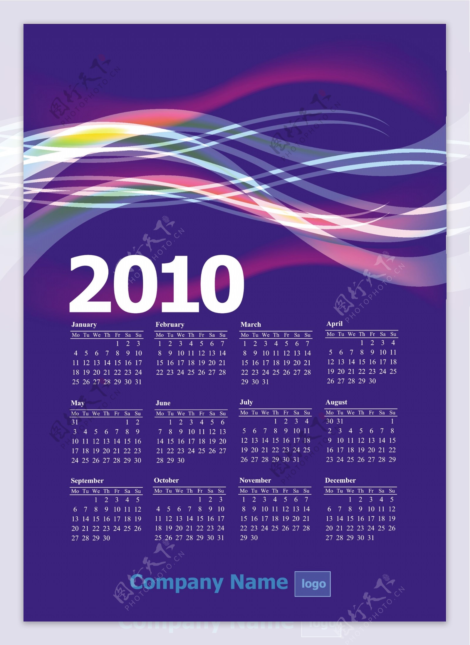 2010日历台历模板