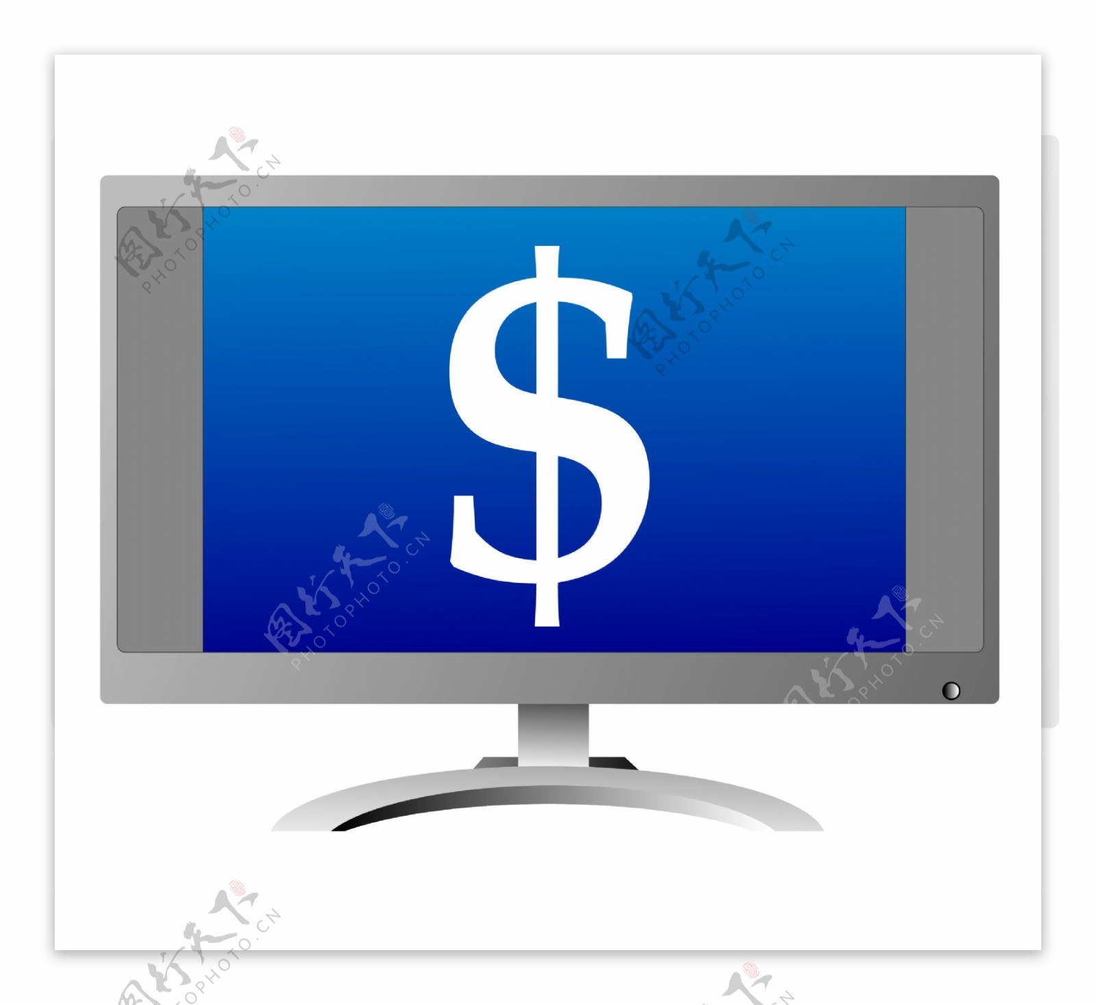 计算机监控货币美元符号的象征