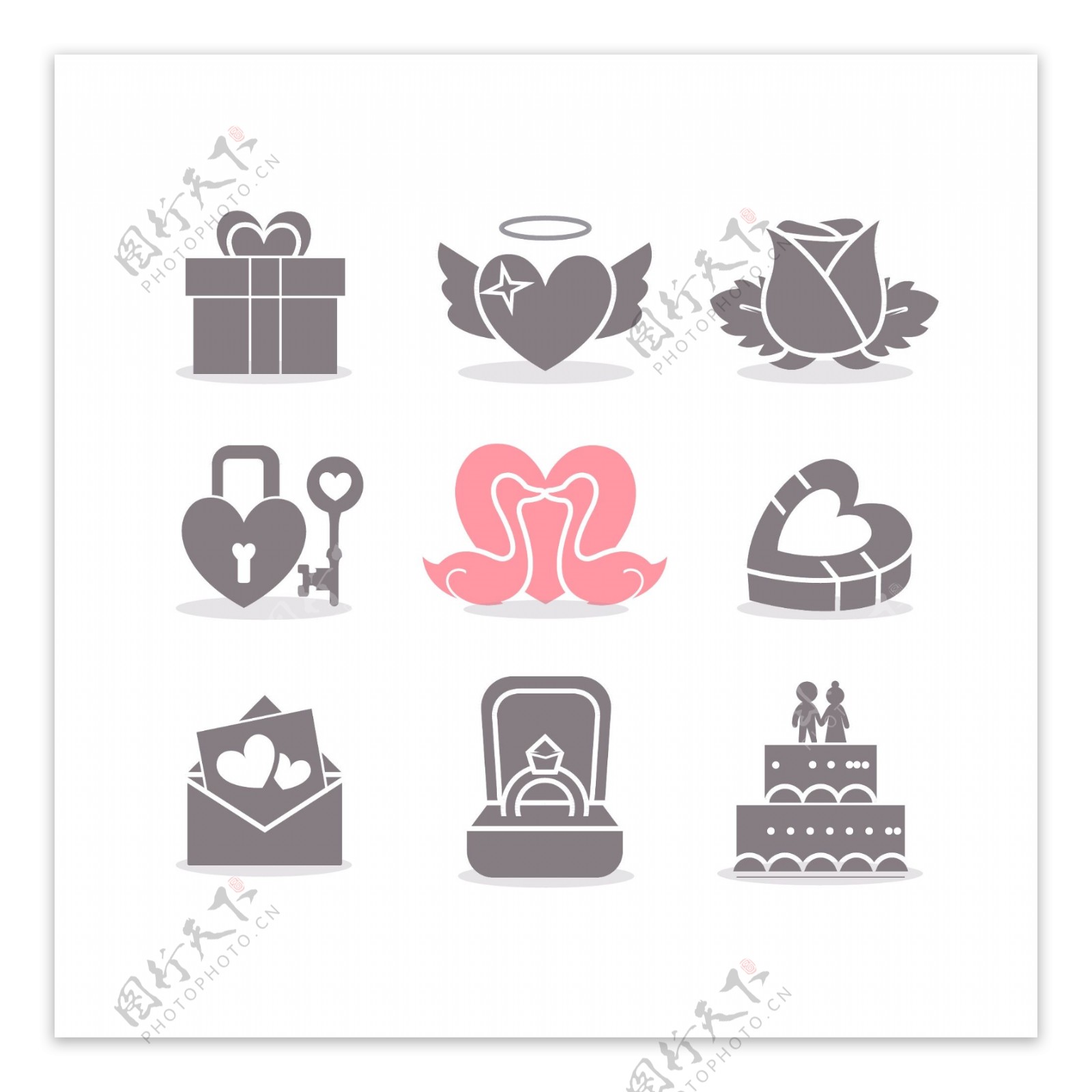 情人节和结婚图标