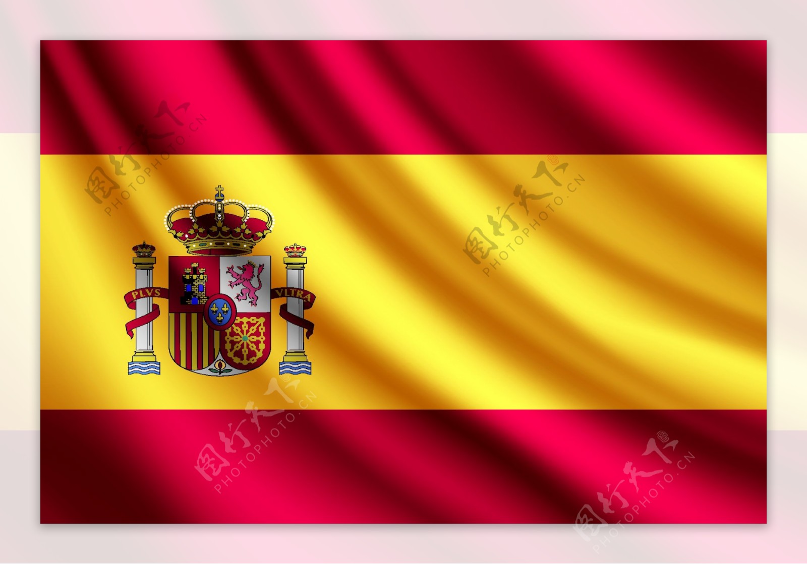 精美西班牙国旗矢量图.