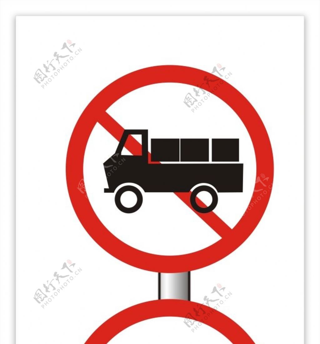 禁止大型客车货车通行牌