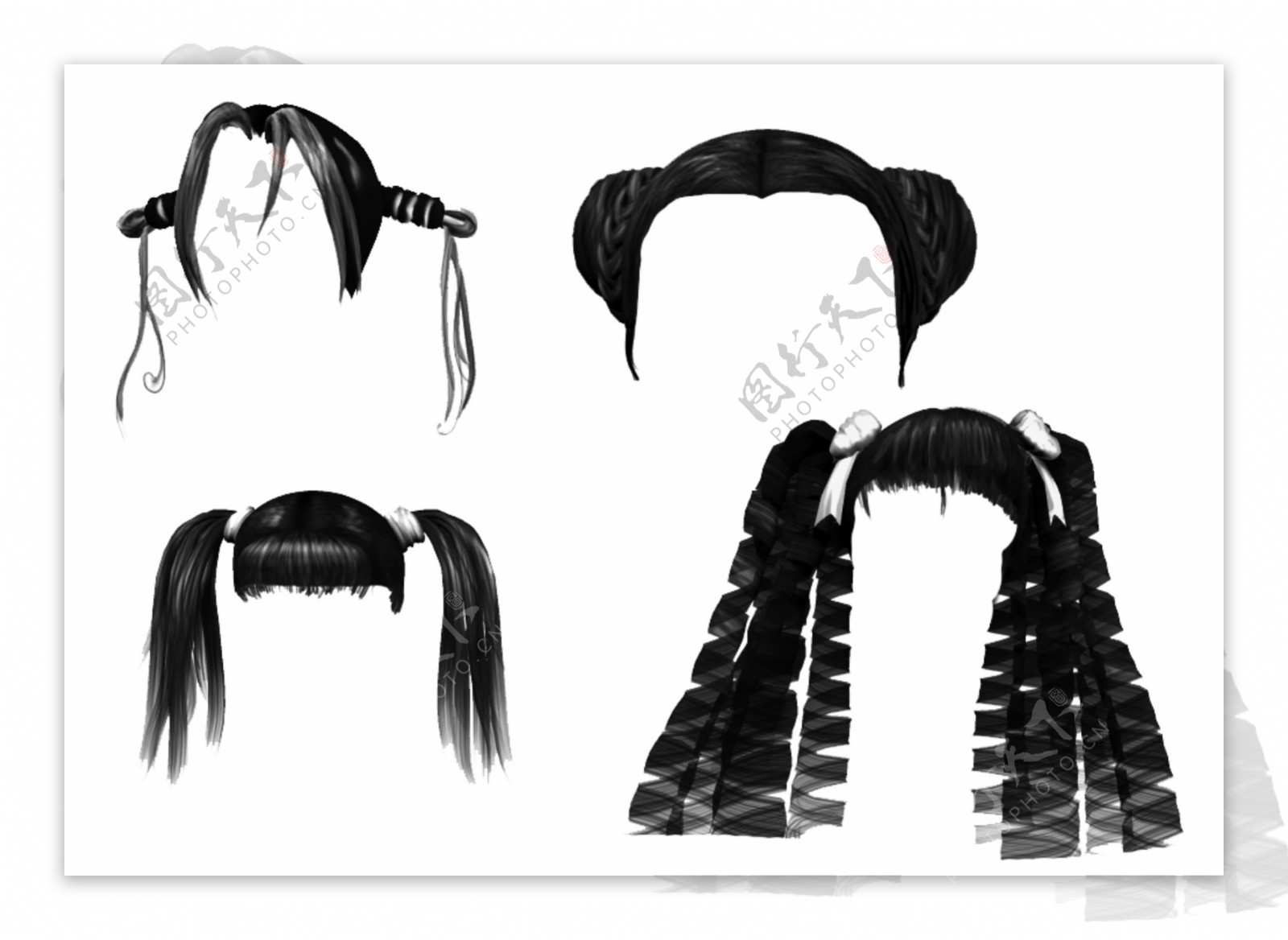 各种头发分层PSD图片