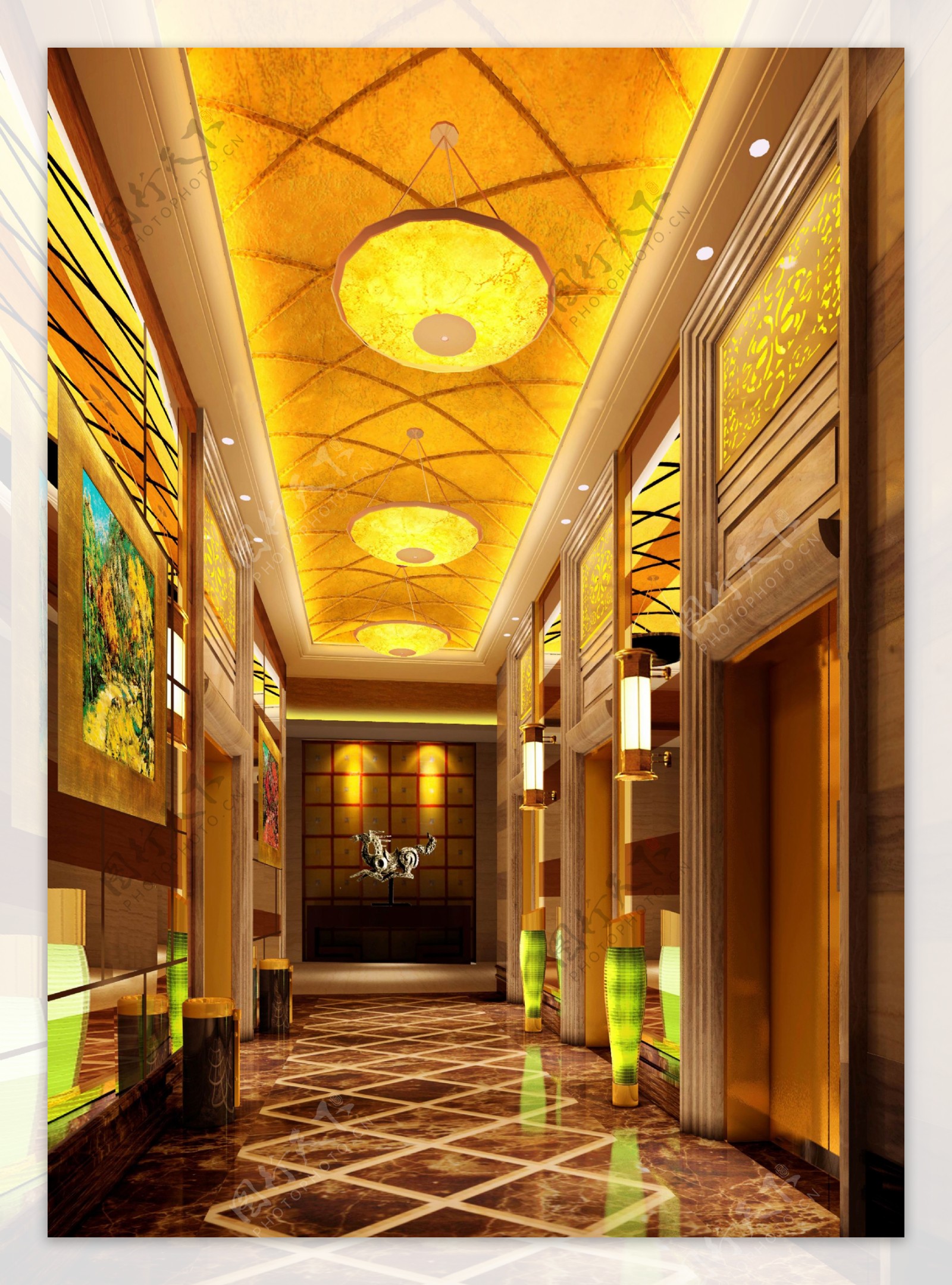 酒店电梯厅设计效果图片