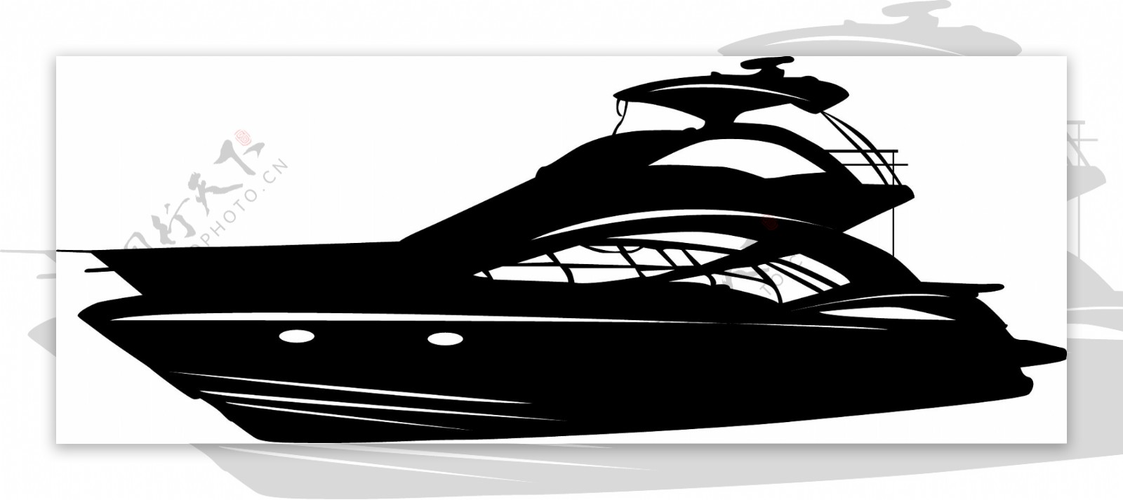 印花矢量图交通轮船色彩黑色免费素材