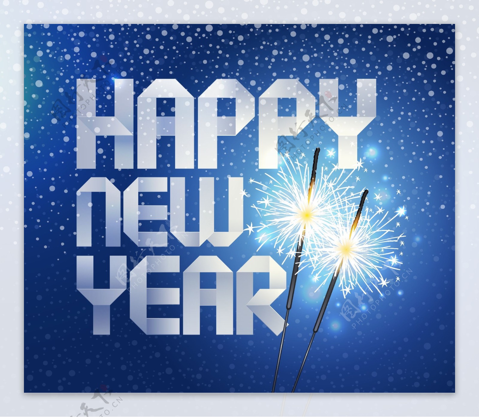 快乐新年折纸背景明亮的矢量