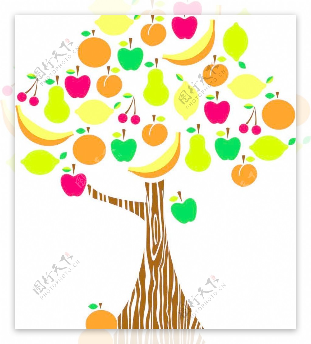卡通水果树图片