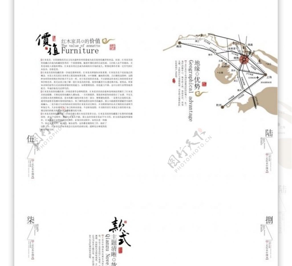 中国风工艺品画册模板矢量素材1