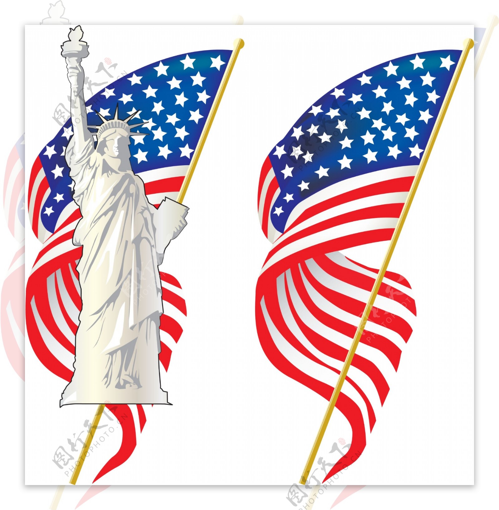 自由女神美国国旗图片