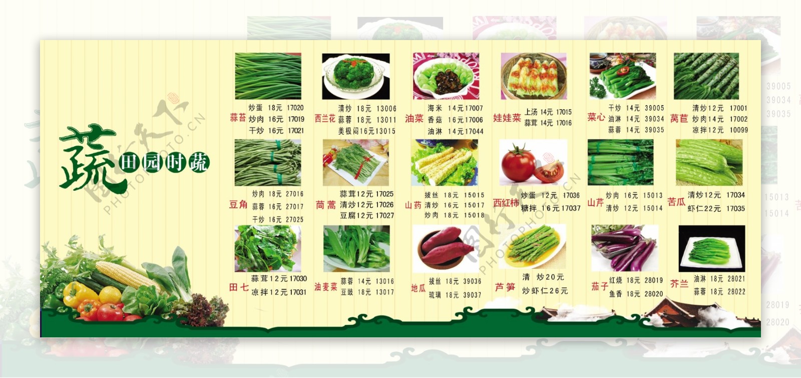 蔬菜菜牌图片