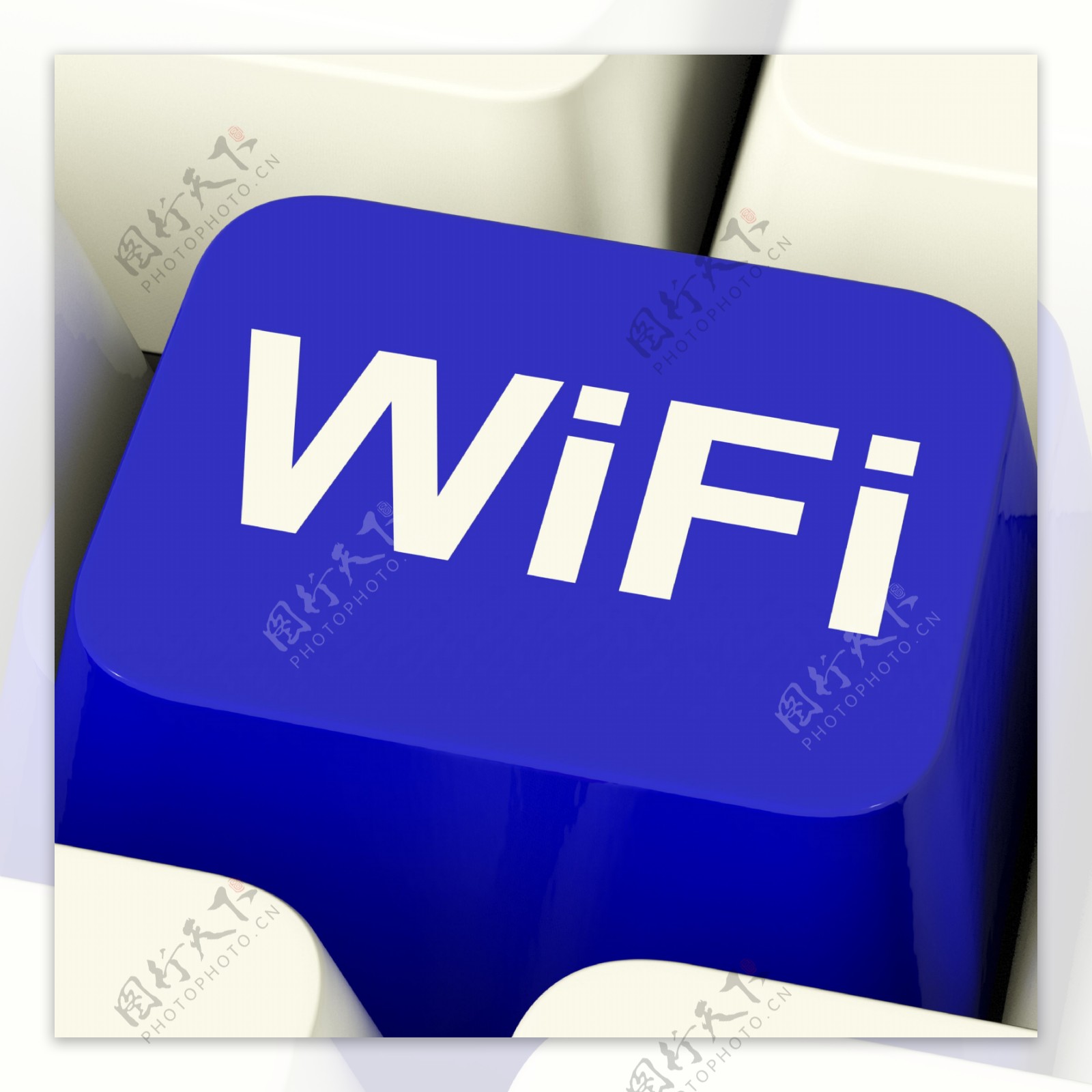 蓝色的WiFi网络热点或连接按钮