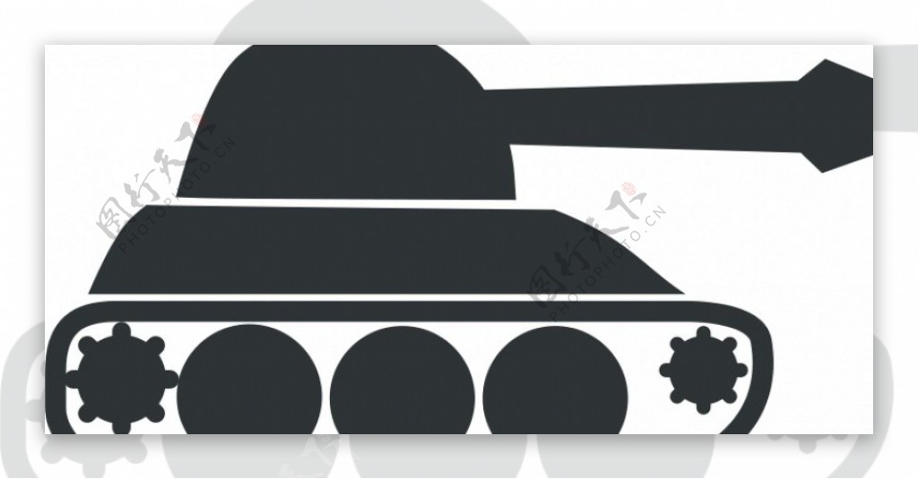 黑色陆军坦克矢量图标
