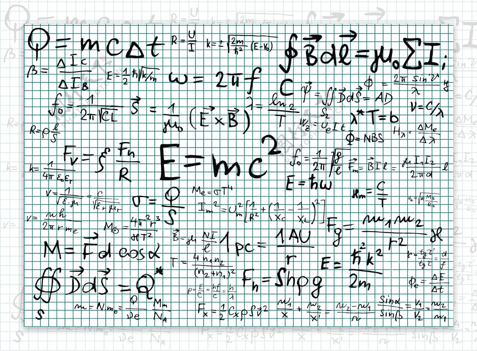数学的草稿图03矢量素材