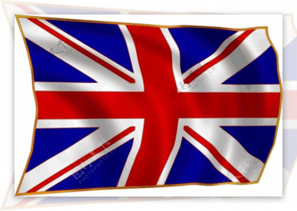 联合王国的国旗在微风中飘扬的剪辑艺术